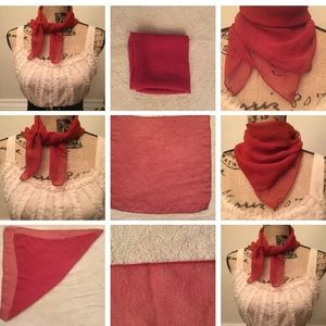 Sheer Chiffon Hand Rolled Scarf Neckerchief Retro